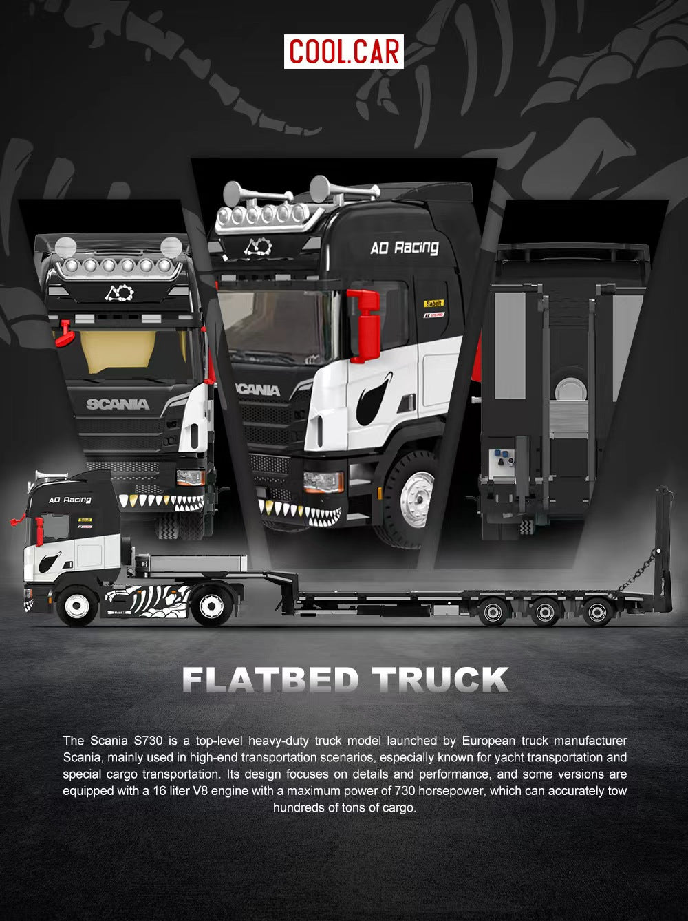 (Pre-Order) COOLCAR 1:64 Scania FLATBED TRANSPORT VEHICLE Diecast Model **DEADLINE June 28th, 2026**