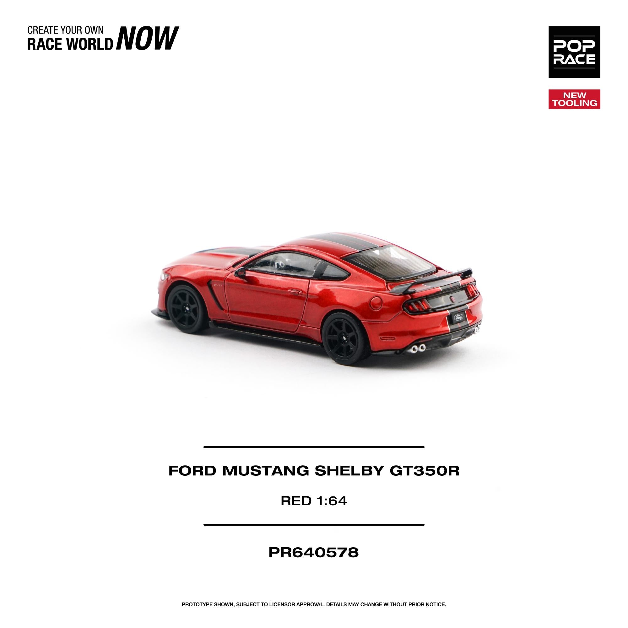 (Pre-Order) POPRACE 1/64 Ford Mustang Shelby GT350R Race Red