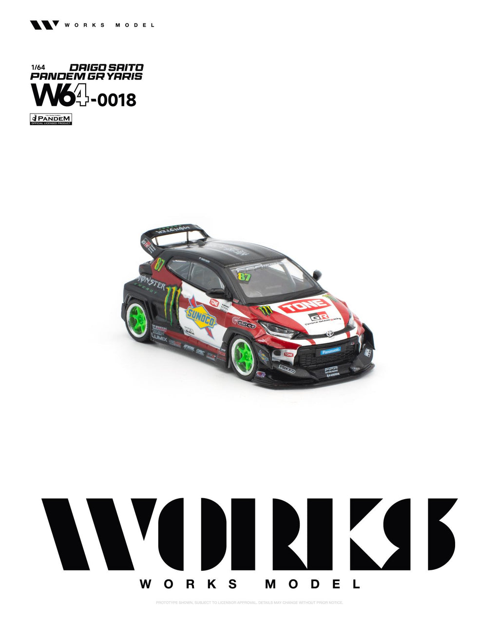 (Coming Soon) WORKS 1/64 PANDEM GR YARIS DAIGO SAITO