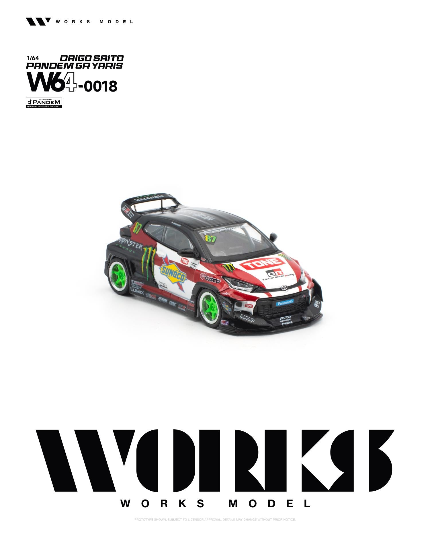 (Coming Soon) WORKS 1/64 PANDEM GR YARIS DAIGO SAITO