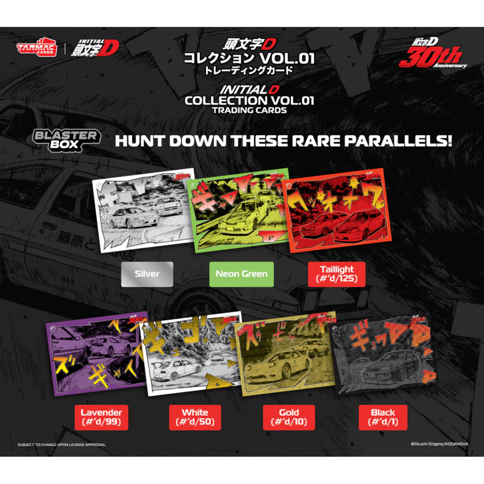 (Coming Soon) Tarmac Cards Initial D Collection Vol. 01 Trading Cards Blaster Box – Limited Edition