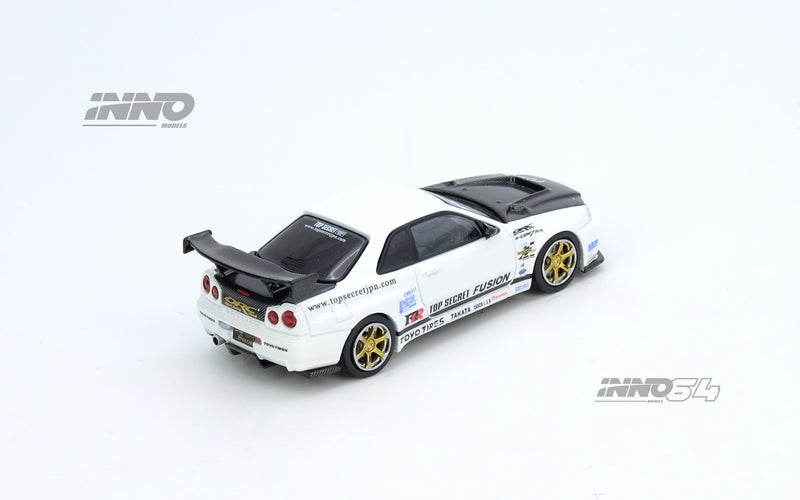 INNO64 1:64 Top Secret Nissan Skyline GT-R R34 in White