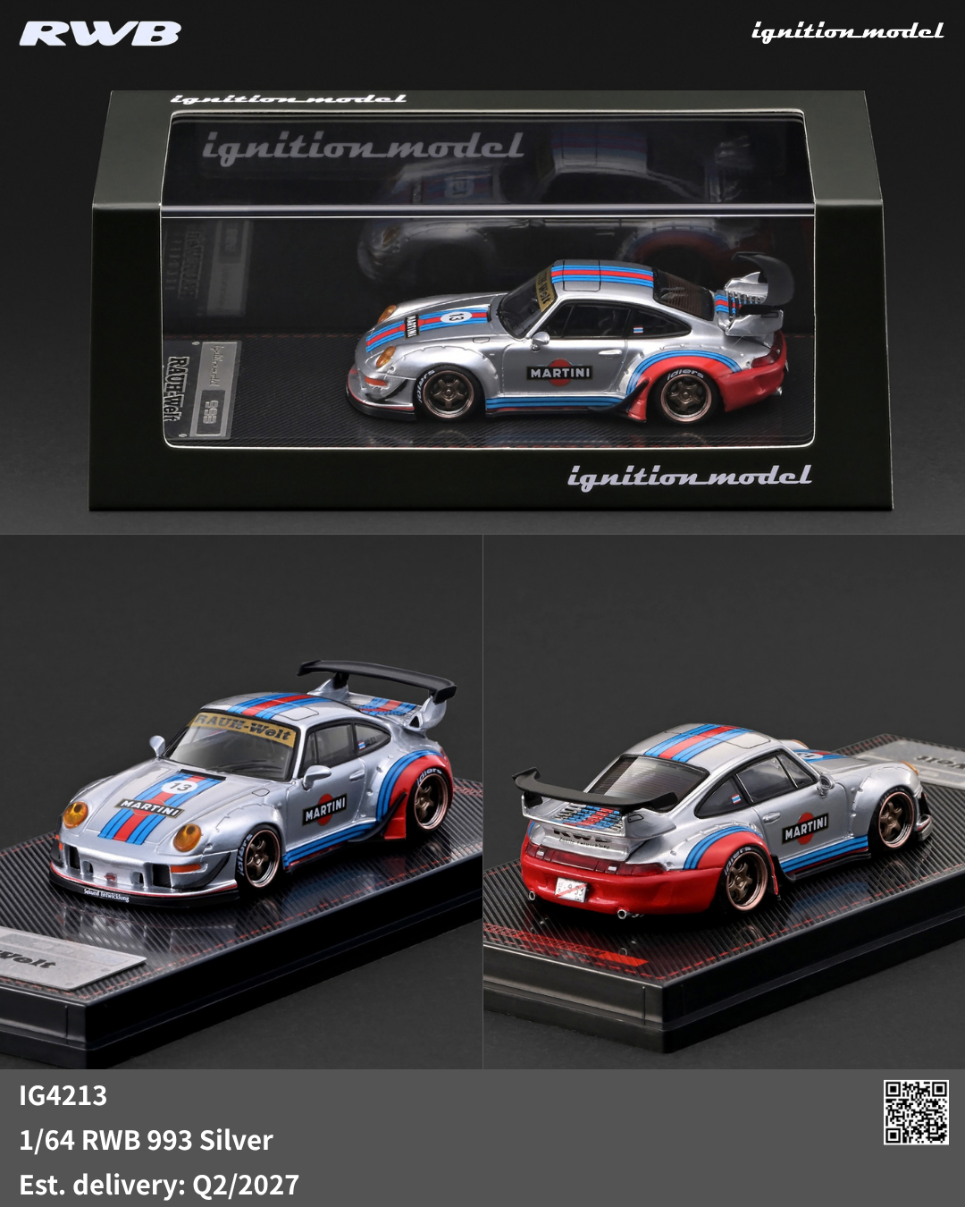 (Coming Soon) IGNITIONMODEL 1/64 RWB 993 Silver