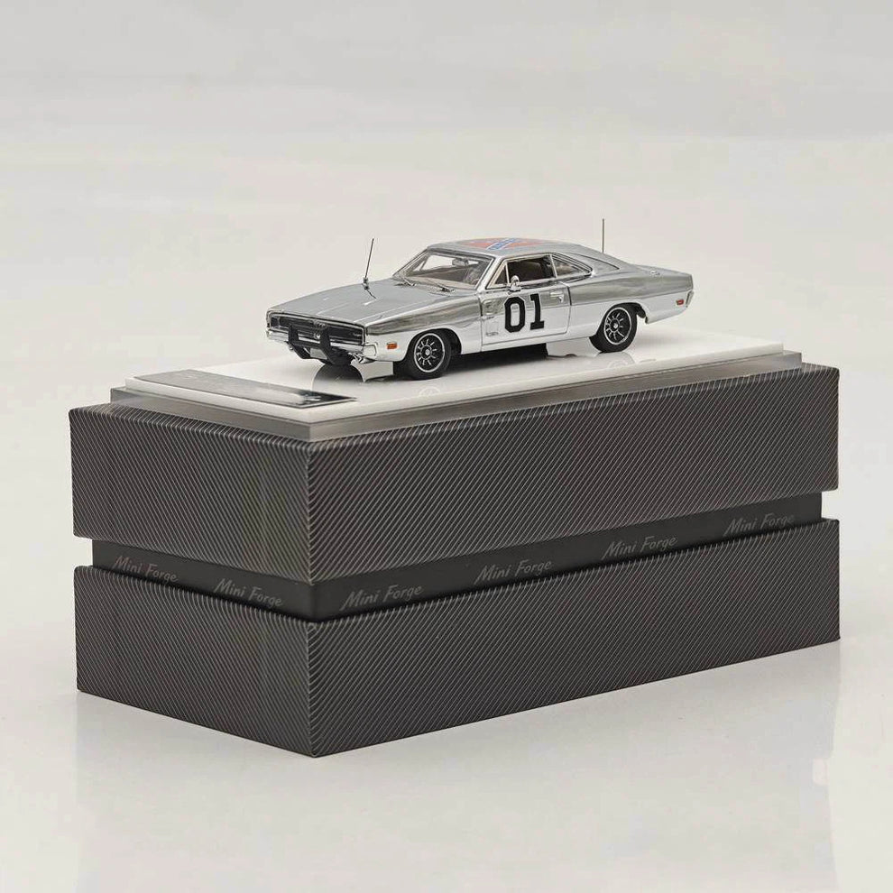 MINIFORGE 1/64 1969 Dodge Charger "General Lee" Chrome Diecast Metal