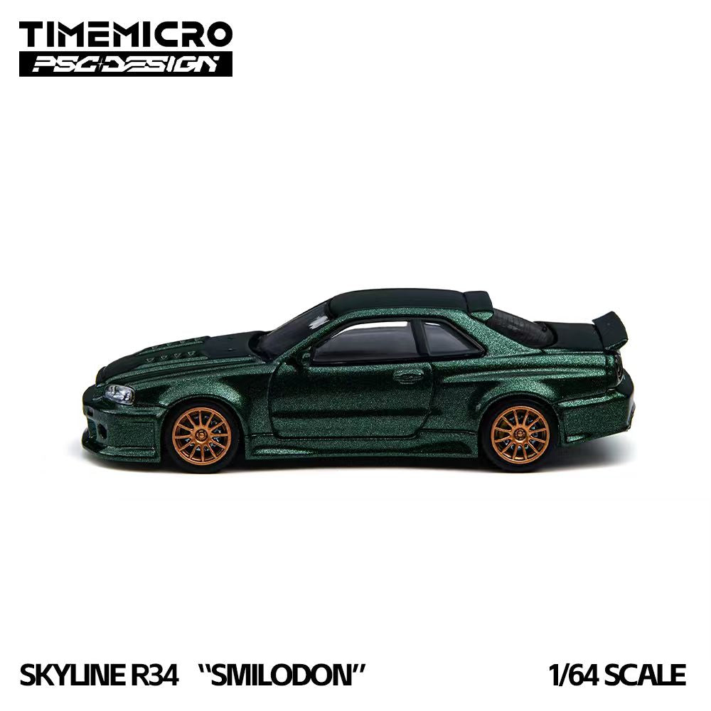 (Coming Soon) TIMEMICRO × PSC DESIGN  1/64 R34 "Smilodon" Dark Green Diecast Model
