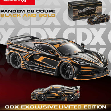 MODELMODEL 1/64 Pandem C8 coupe Black and Gold CDX Exclusive **CHASE RANDOMLY DISTRIBUTED**