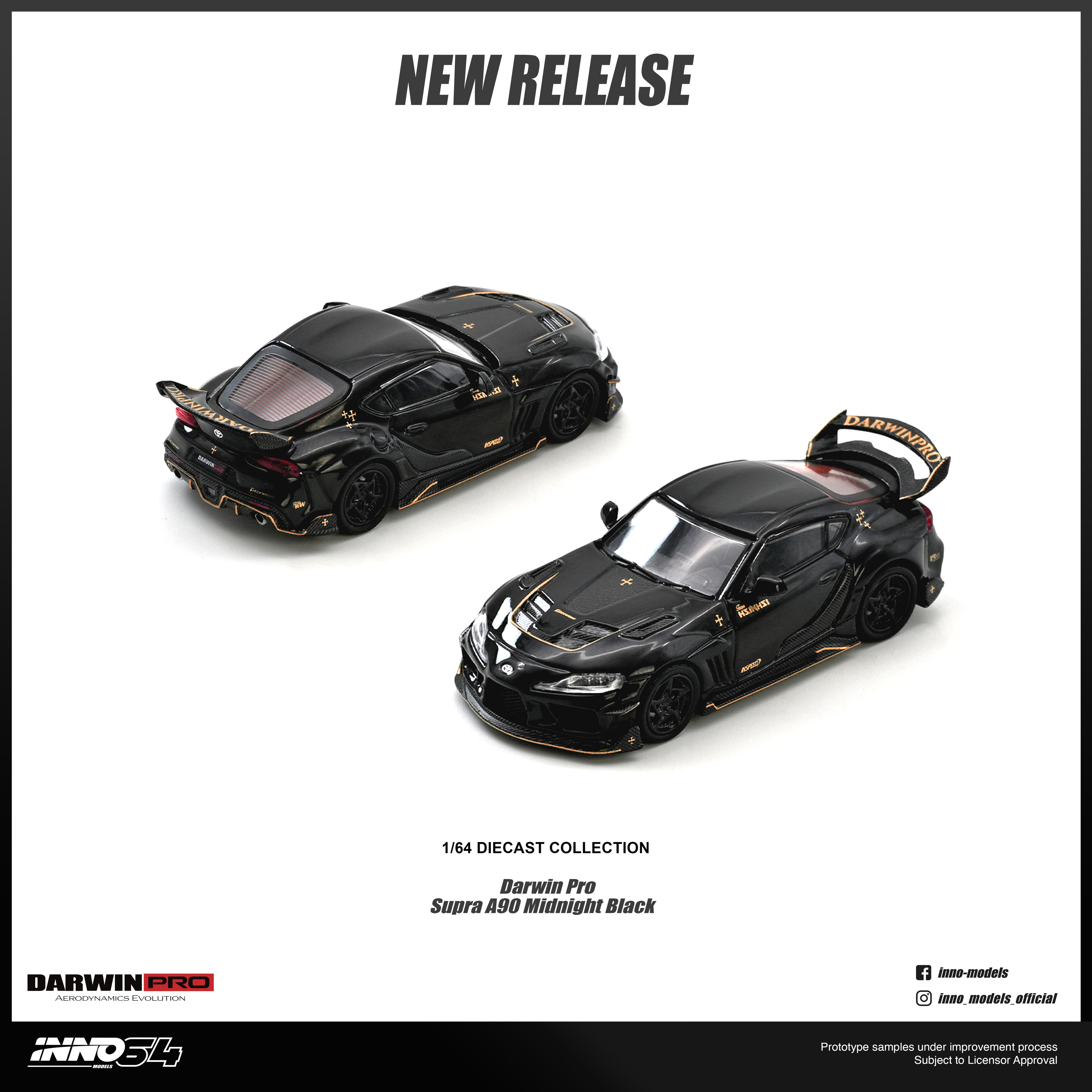 (Coming Soon) INNO64 1/64 DARWIN PRO Supra A90 Gloss Black