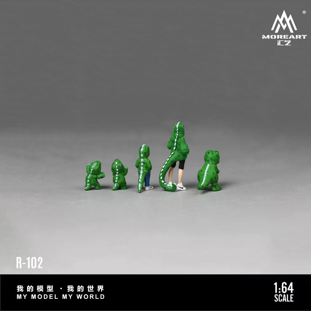 (Pre-Order) MOREART 1:64 GREEN DINOSAUR FAMILY FIGURE SET **(DEADLINE June 18th, 2026)**