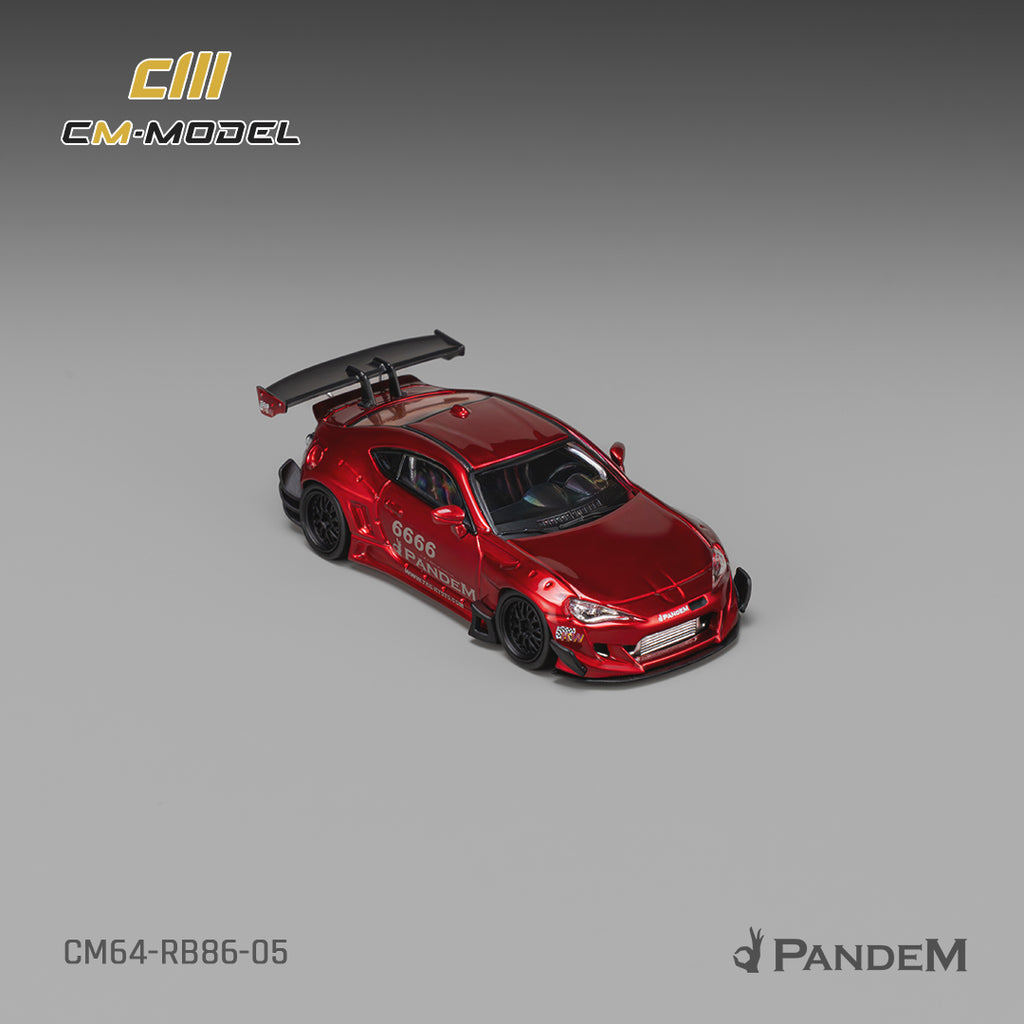 (Coming Soon) CM MODEL 1/64 Toyota GT86 Pandem Widebody V3.5 Metallic red