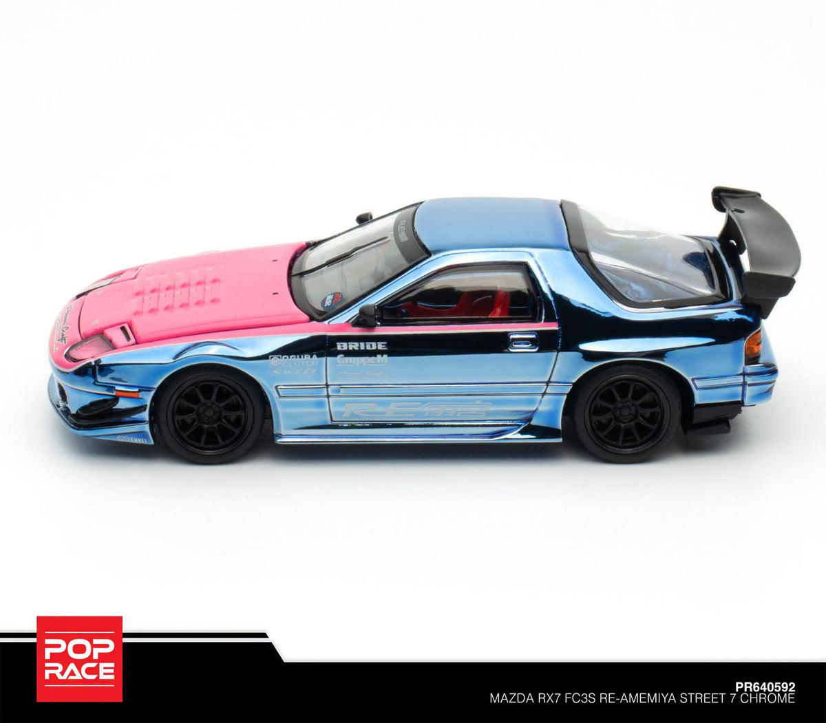 POPRACE 1/64 Mazda RX7 (FC3S) RE-AMEMIYA STREET 7 Chrome