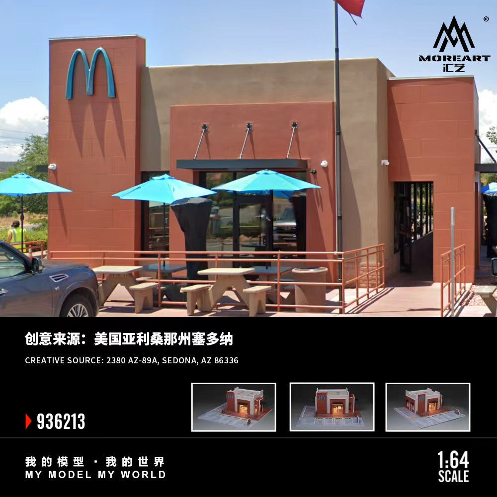 (Coming Soon) MOREART 1:64 MCDONALD'S With the Blue Logo Scene