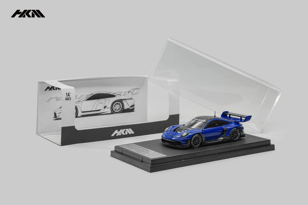 (Coming Soon) HKM 1:64 911 (992) GT3 R Rennsport San Marino Blue Metallic