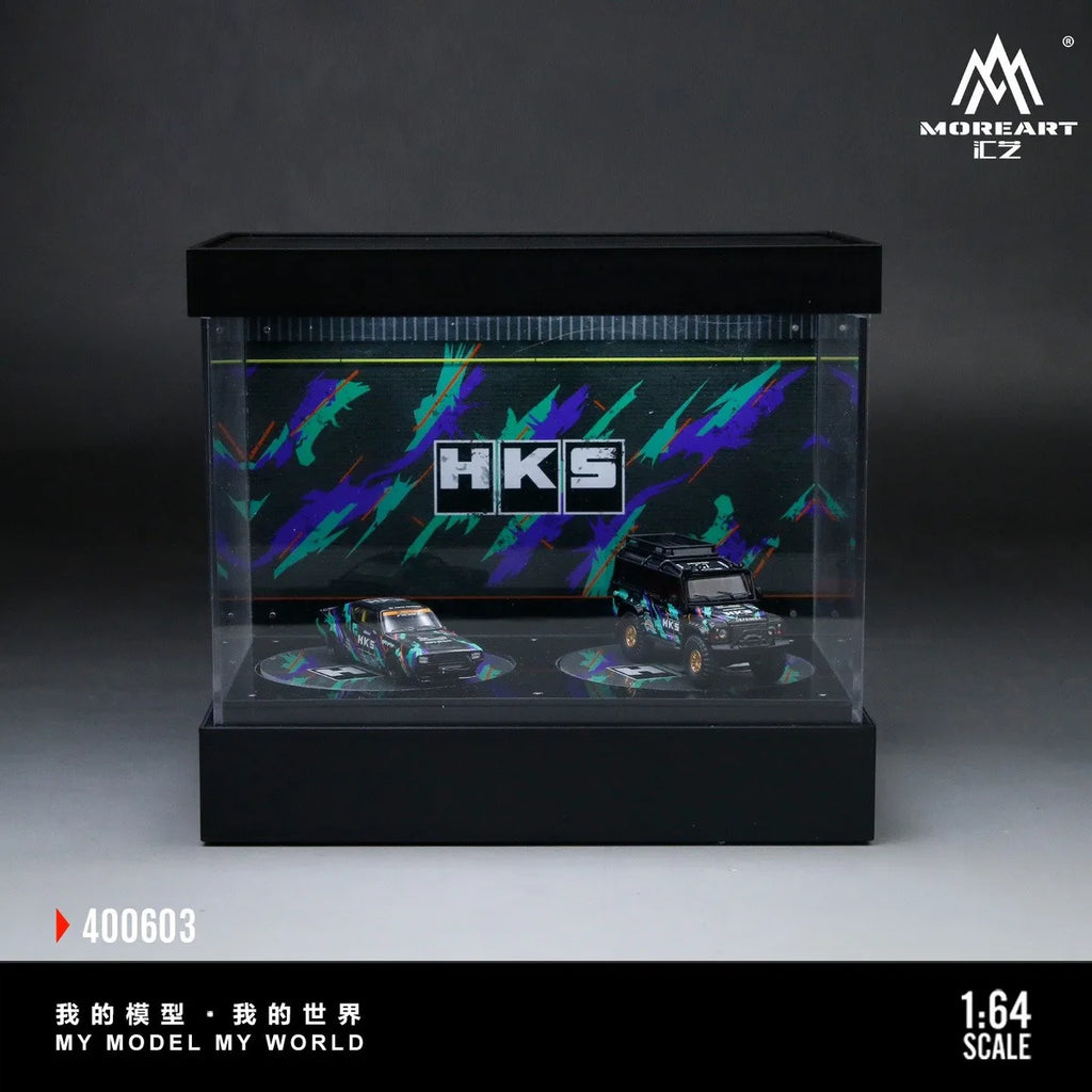 (Coming Soon) MOREART 1:64 Dual-Stage Rotating Exhibition Hall Scene Model - HKS Livery
