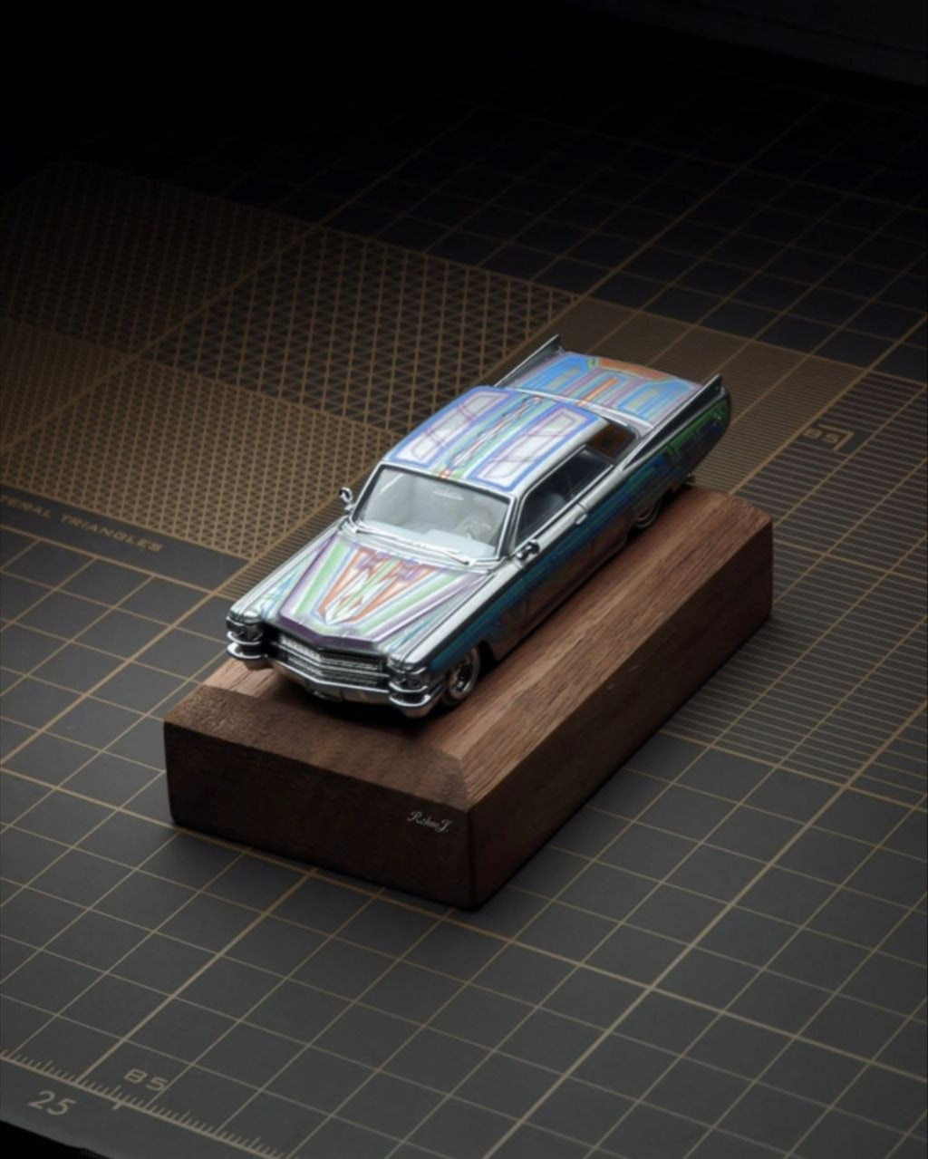 (Coming Soon) 97M 1/64 1964 Cadillac Coupe DeVille Lowrider - Silver/Blue