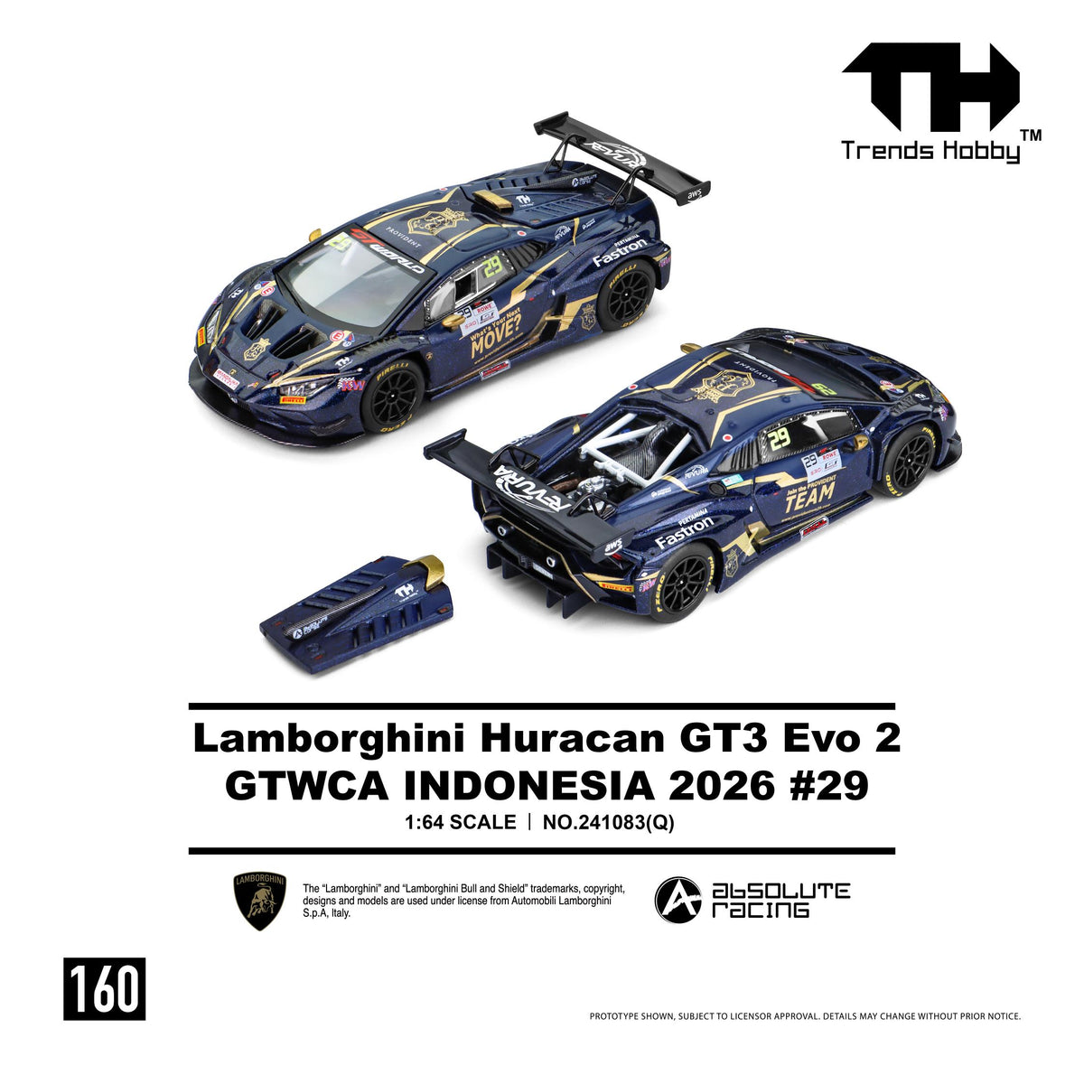 (Coming Soon) TRENDSHOBBY 1/64 Lamborghini Huracan GT3 EVO2 - GTWCA Indonisia 2026 #29
