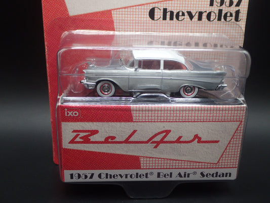 IXO America **Chase Raw** 1:64 Scale 1957 Chevrolet Bel Air Sedan - Matador Red and India Ivory