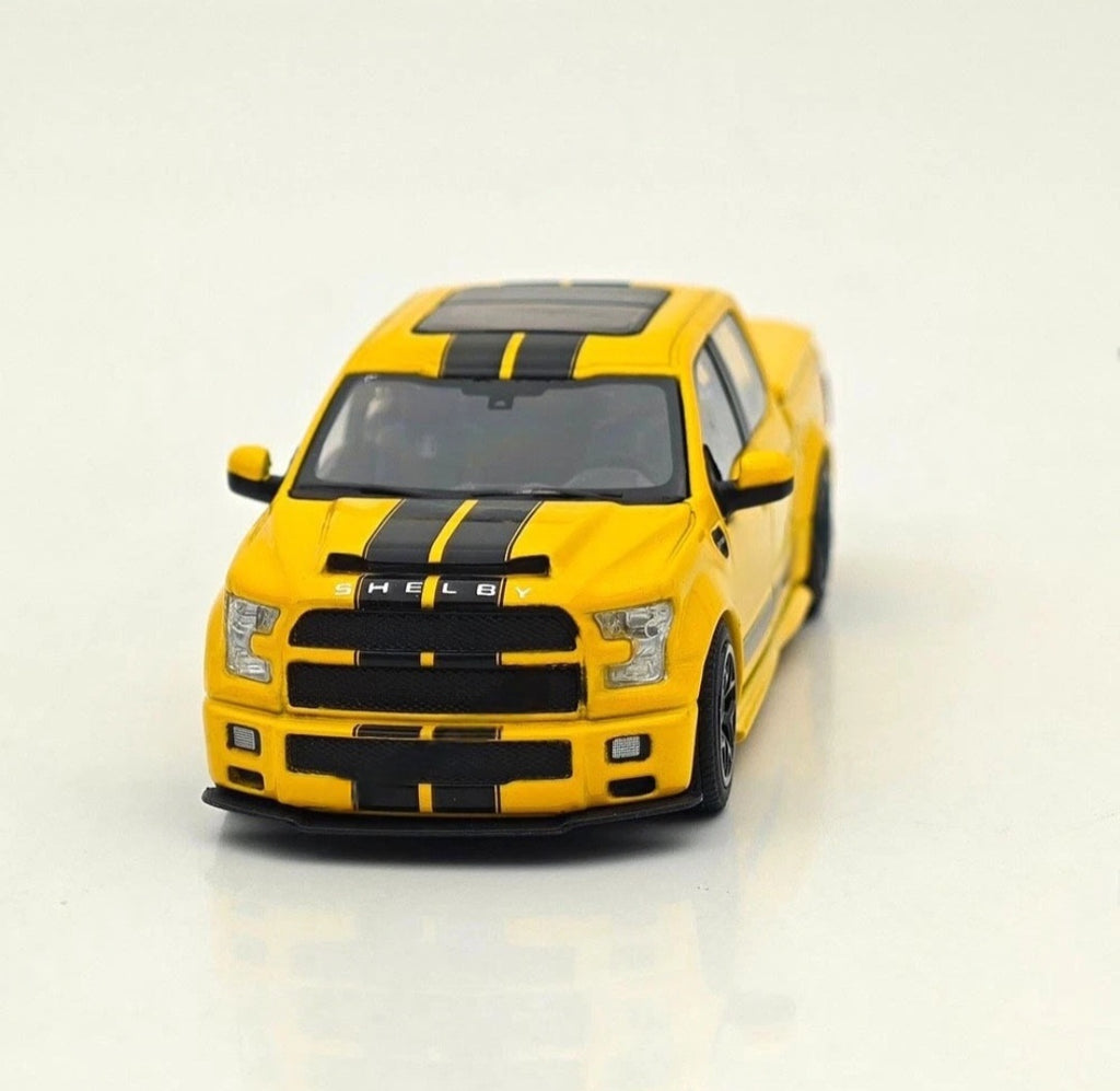 Funny Model 1/64 Ford F150 Super Snake Yellow/Black Diecast Model Car