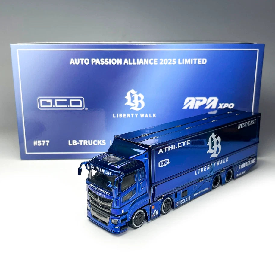GCD 1:64 Mitsubishi Fuso Super Great Transport LBWK APA Expo Chrome Blue *ONLY 800 Pieces*