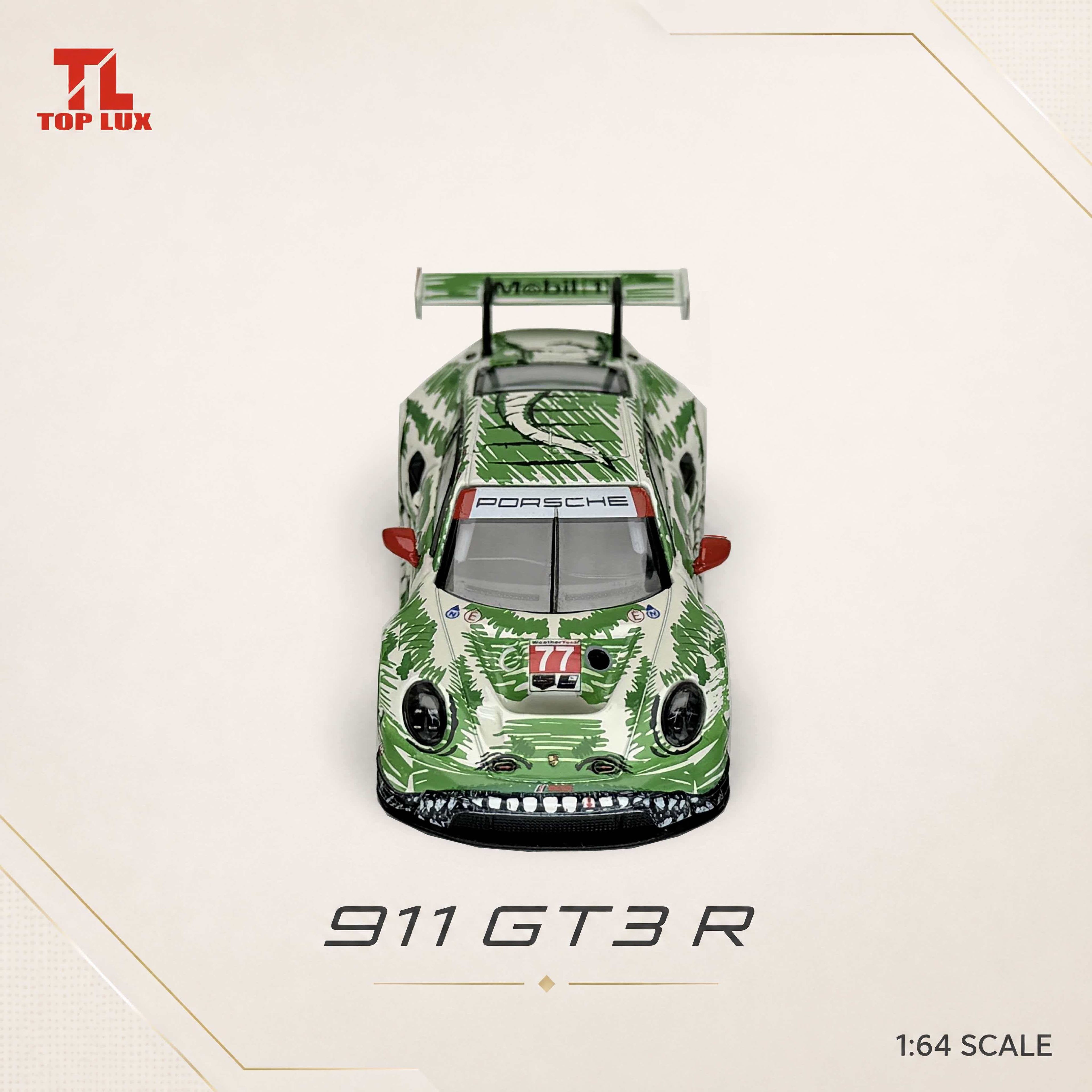 (Coming Soon) TOPLUX 1/64 911GT3R Green Sketch Dinosaur Diecast model