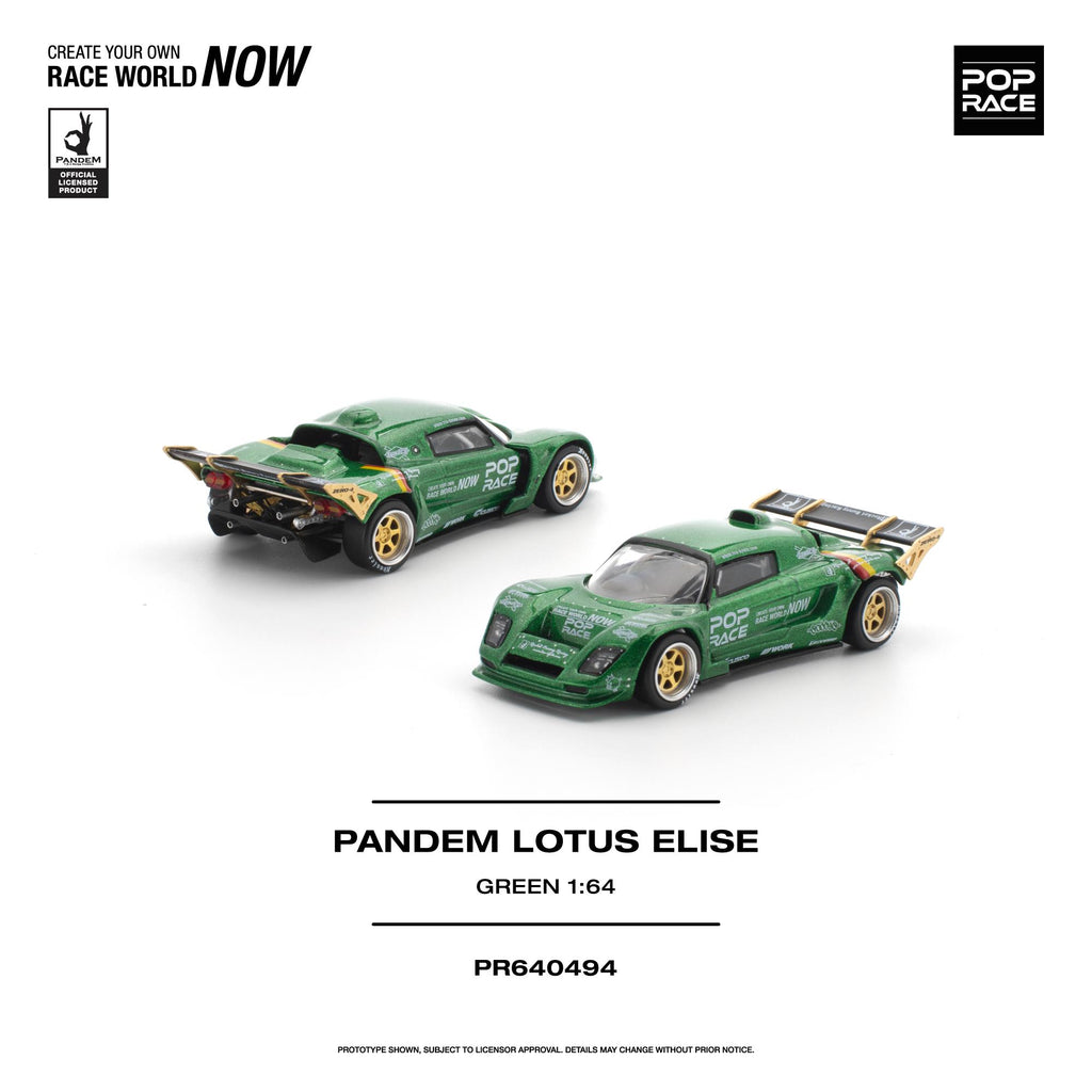 (Coming Soon) POPRACE 1/64 PANDEM LOTUS ELISE - GREEN