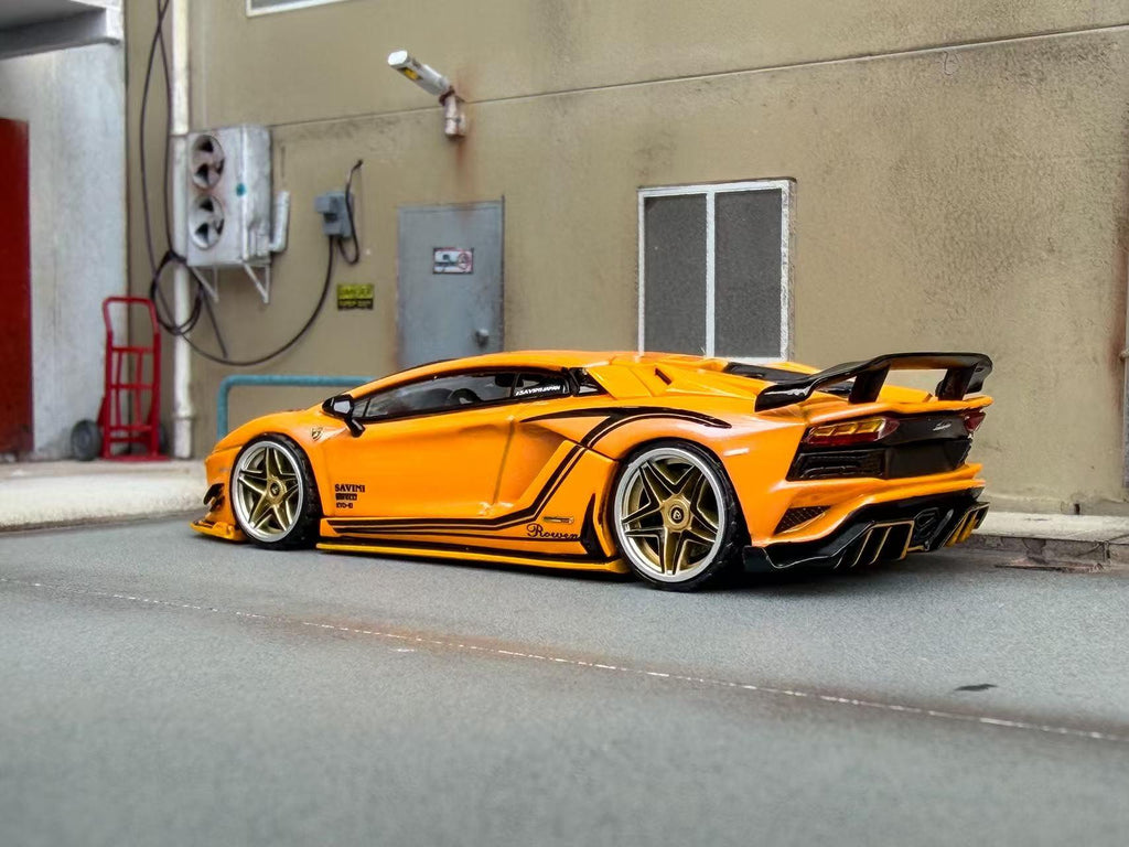 (Coming Soon) ROTATINGWHEEL 1:64 Rowen Lamborghini Aventador S - Yellow