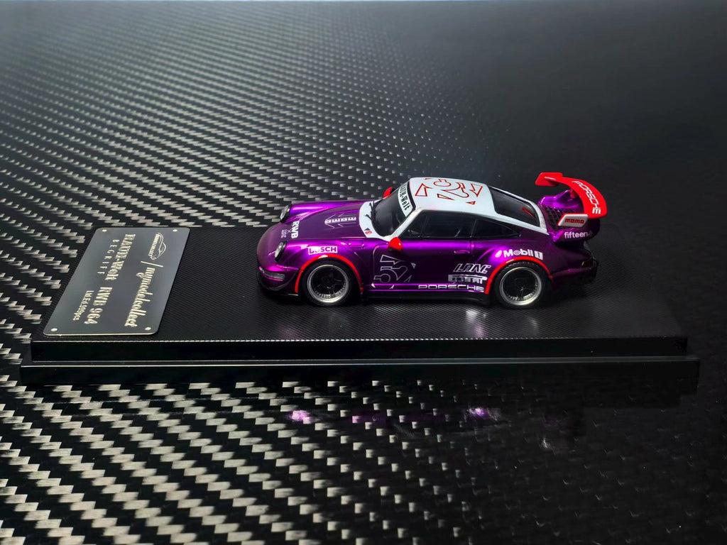 (Coming Soon) MYMODELCOLLECT 1/64 RWB964 High Wing Diecast - Transparent Pink Purple