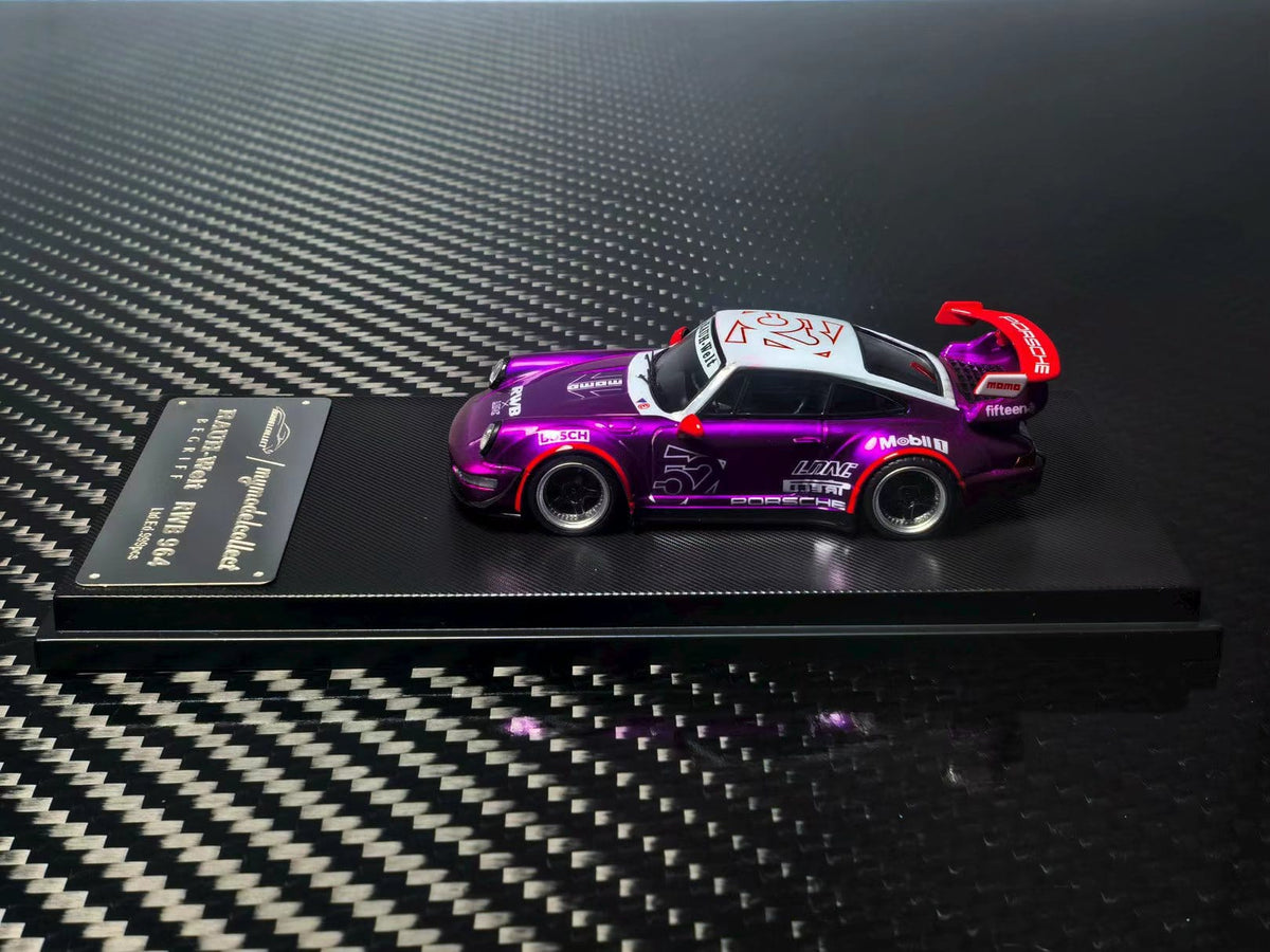 (Coming Soon) MYMODELCOLLECT 1/64 RWB964 High Wing Diecast - Transparent Pink Purple