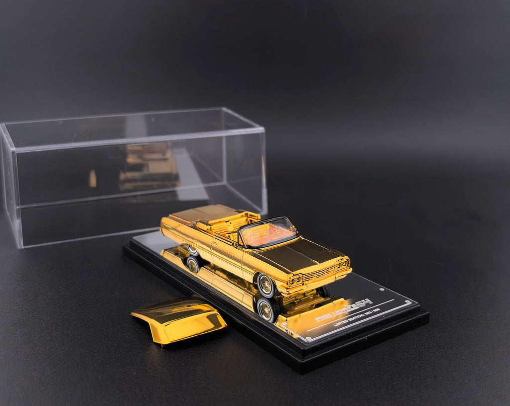 (Coming Soon) FINEWORKS64 1/64 Chevrolet Impala West Coast Bouncing Low Rider Cars Chrome Gold Ordinary Version
