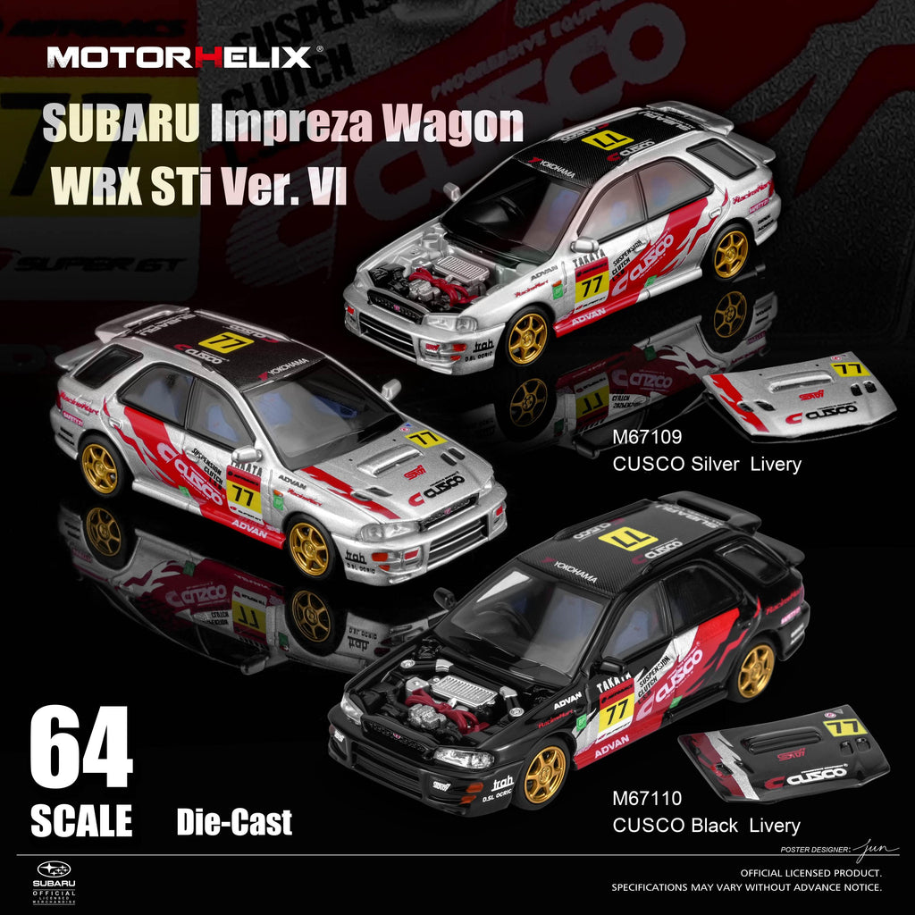 (Coming Soon) MOTORHELIX 1/64 Subaru Impreza Wagon WRX STi Verion VI - CUSCO Livery Silver