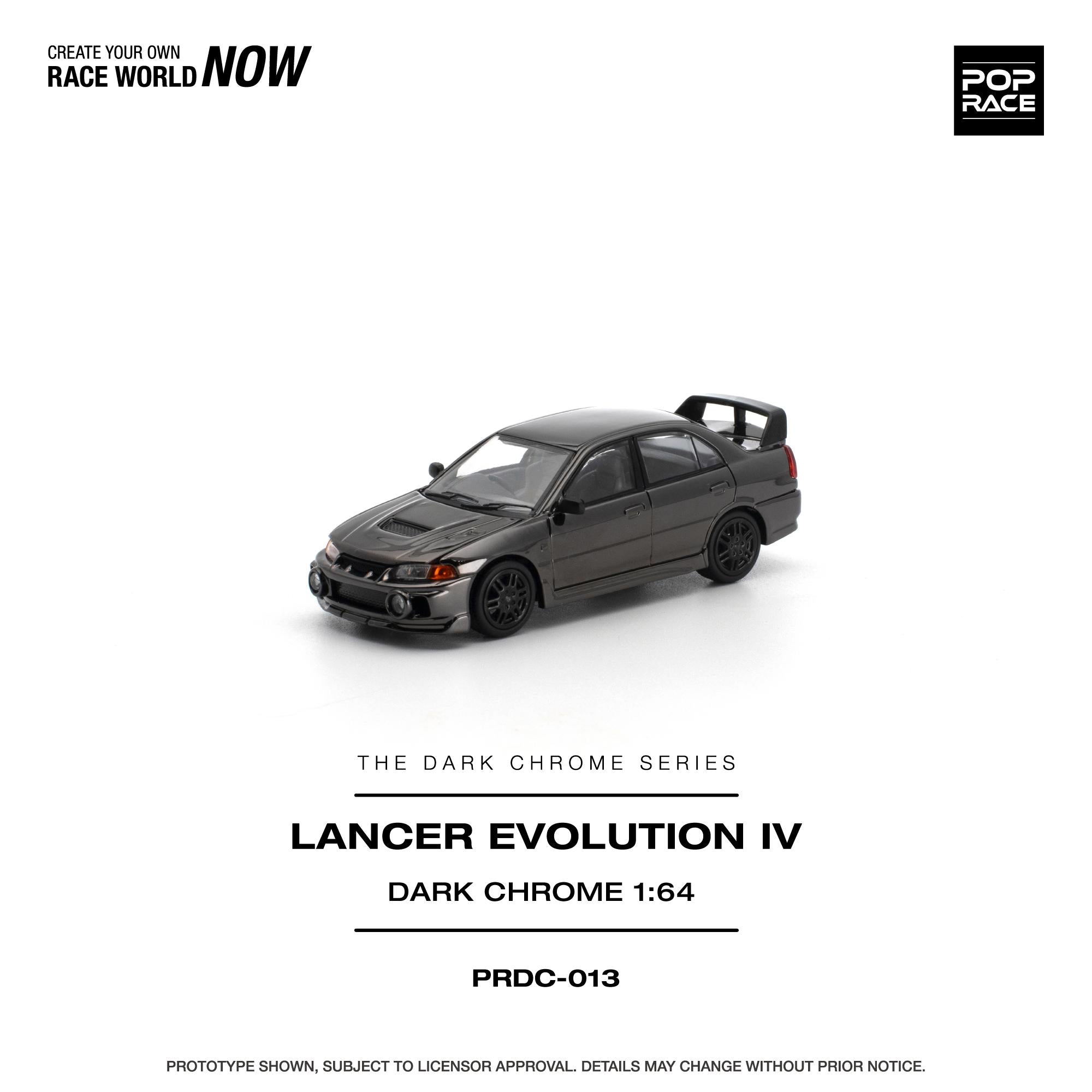 (Coming Soon) POPRACE 1/64 Lancer Evolution IV - Dark Chrome