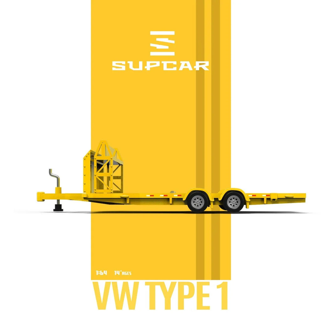 (Coming Soon) SUPCAR 1:64 Camel Painted Realistic - T1 Volkswagen & Trailer