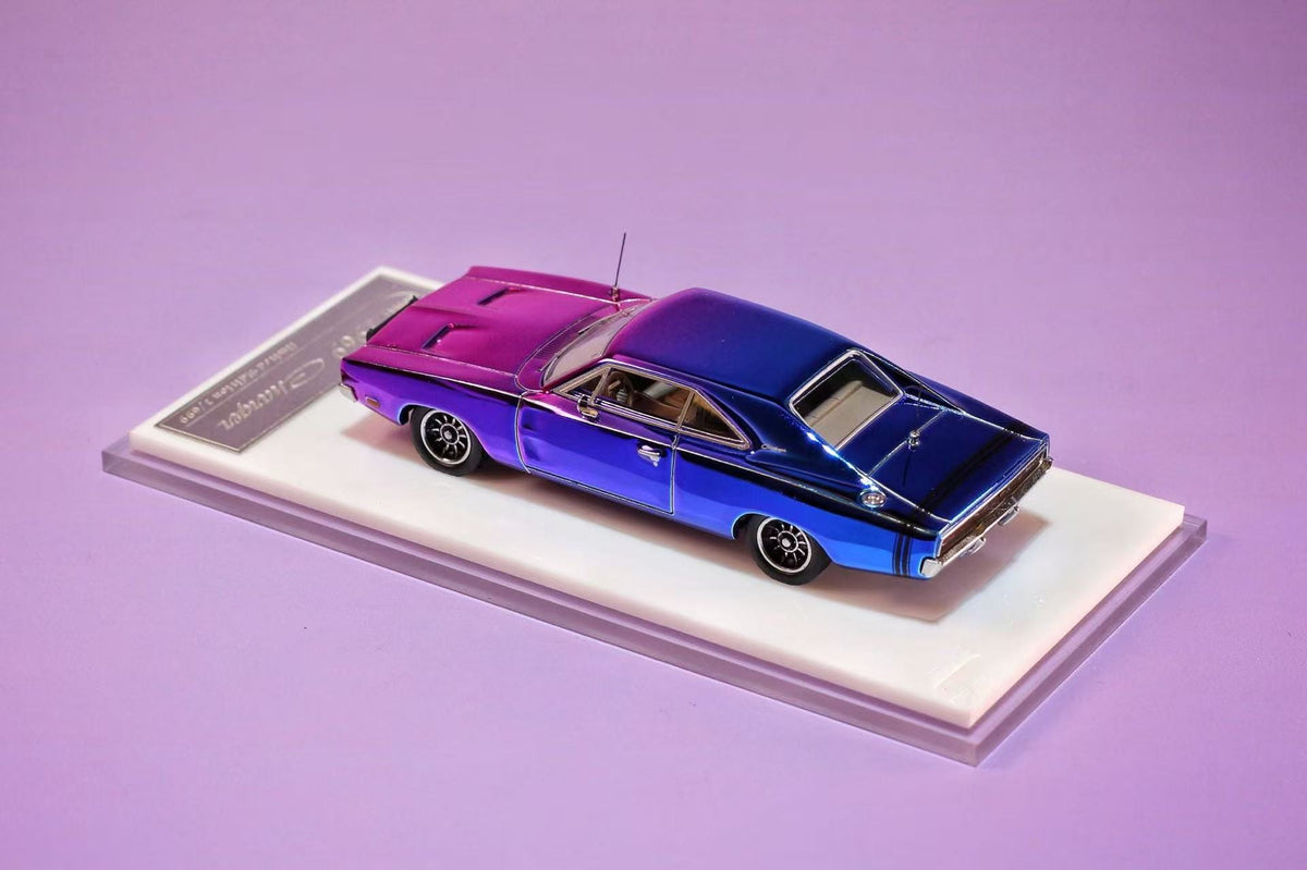 (Coming Soon) LSMODEL 1/64 1969 Dodge Charger - Chrome Iridescent (Blue/Purple)