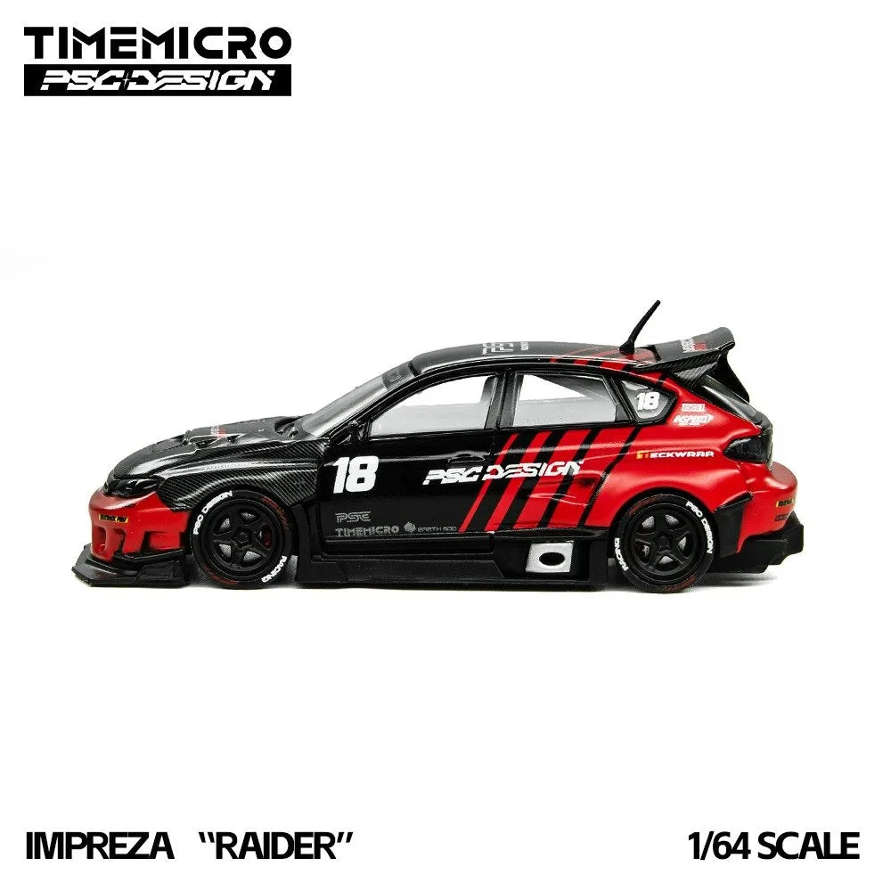 (Coming Soon) TIMEMICRO × PSC DESIGN 1:64 Impreza "Raider" Red & Black