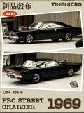 (Coming Soon) TIMEMICRO × PSC DESIGN 1/64 scale PSC Dodge 1969 black Pro Street Charger (1969) Diecast