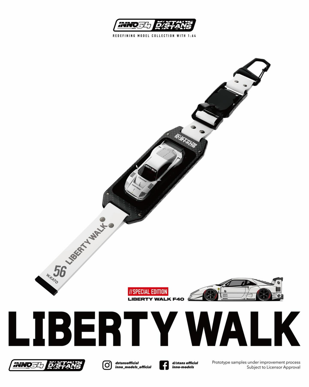INNO64 x D/Stans Keychain HEC Liberty Walk F40 White