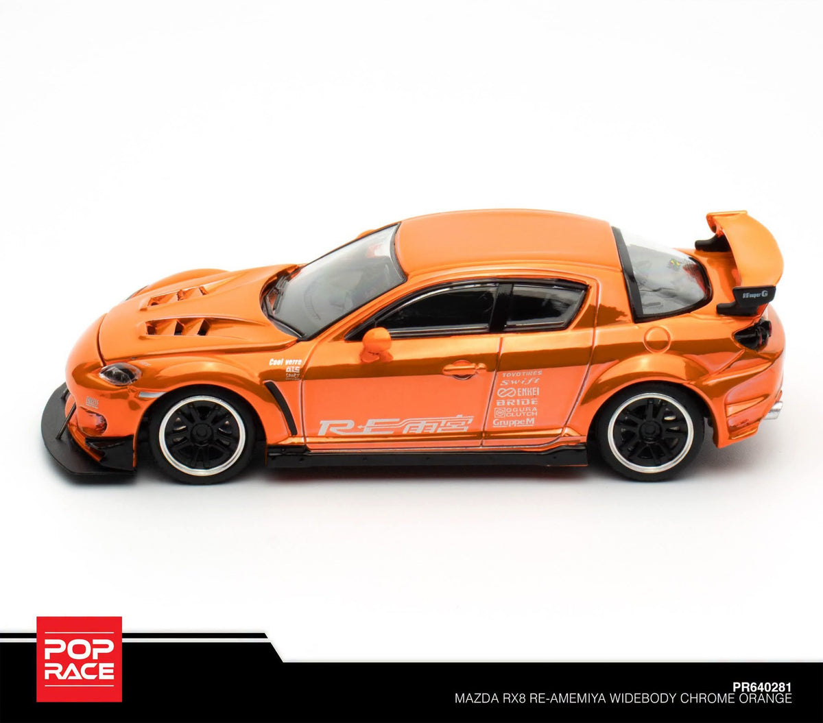 POPRACE 1/64 Mazda RX-8 RE-AMEMIYA CHROME ORANGE