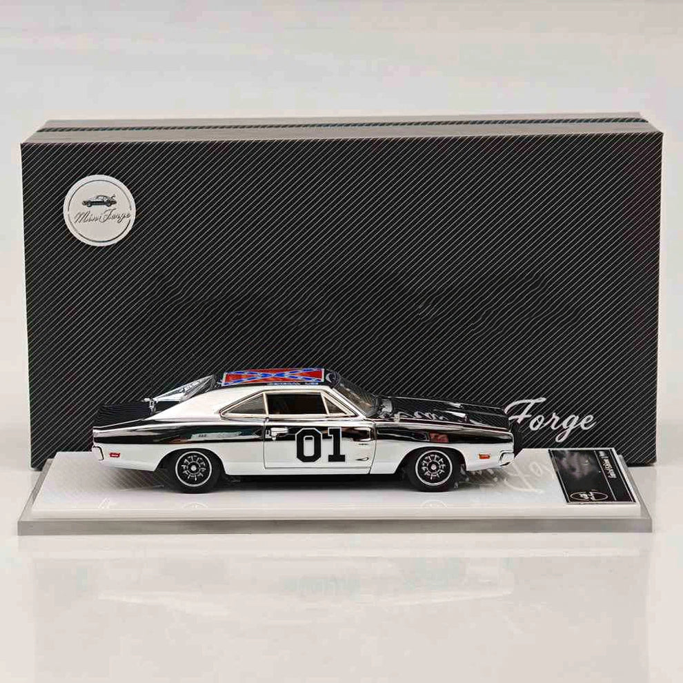 MINIFORGE 1/64 1969 Dodge Charger "General Lee" Chrome Diecast Metal