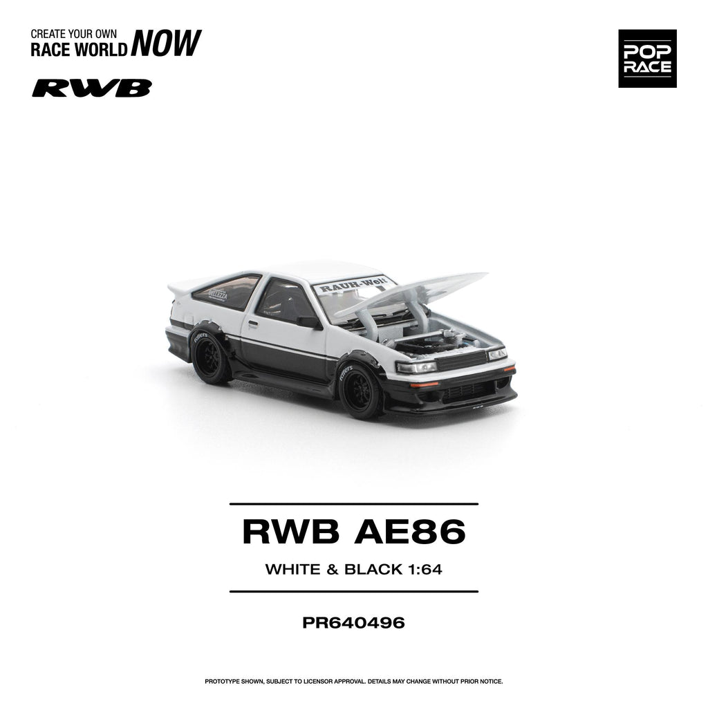 (Comimg Soon) POPRACE 1/64 RWB AE86 WHITE BLACK