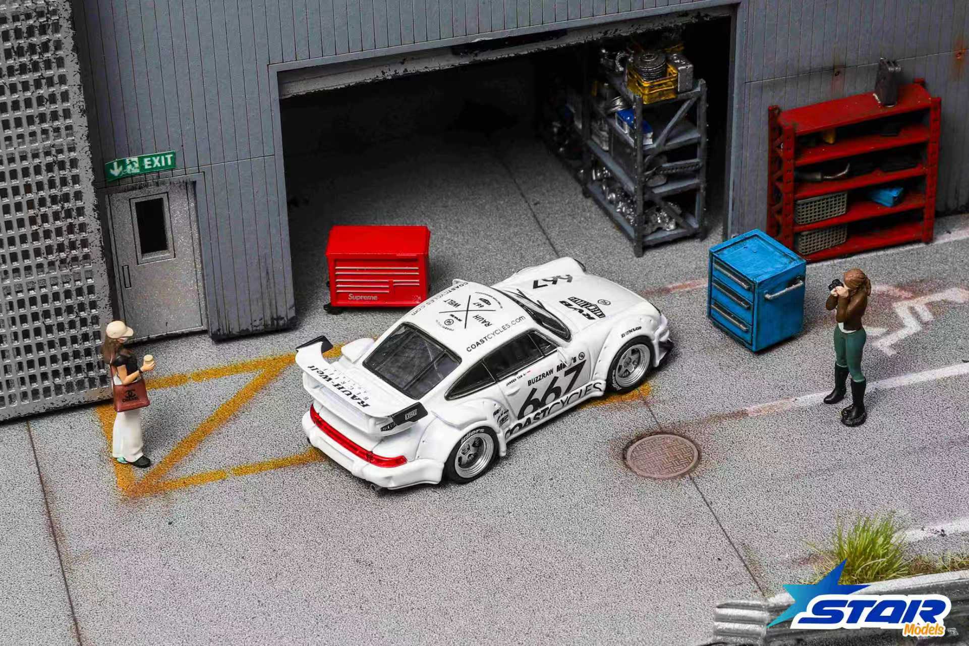 (Pre-Order) STAR MODEL 1:64 Rauh-Welt Widebody Modified RWB964 GT Wing Diecast Model - CoastCycle White 667#