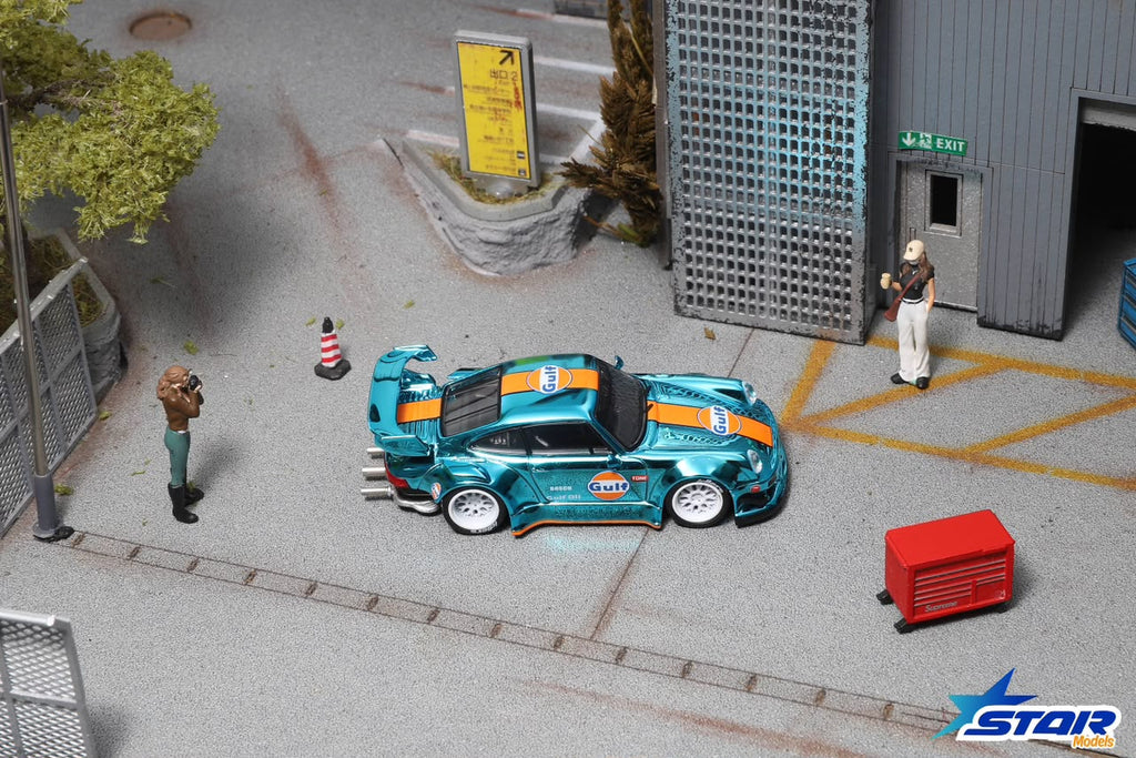 (Pre-Order) STAR MODEL 1:64 Rauh-Welt Widebody Modified RWB930 GT Wing Diecast Model - Gulf Livery
