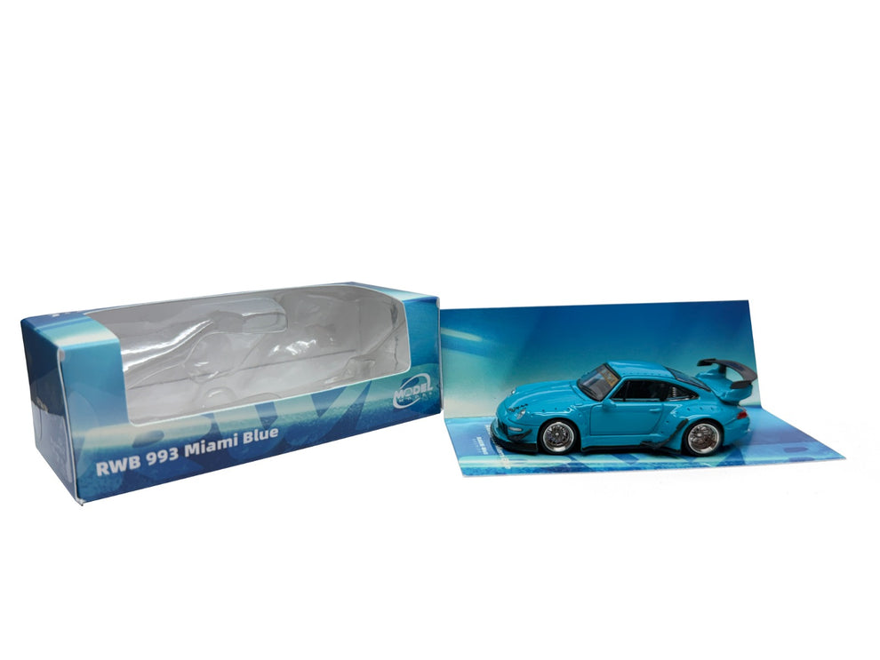(Coming Soon) MODELMODEL 1/64 RWB 993 Miami Blue (Paper Box)