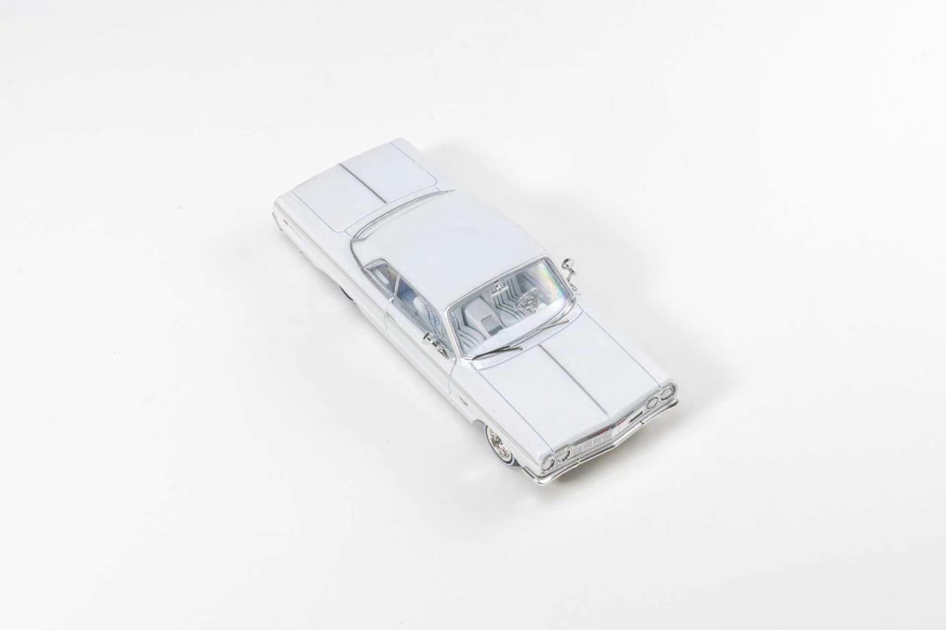 (Coming Soon) 97M 1:64 1964 Chevrolet Impala Low Rider Pearl White