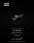 (Coming Soon) POP RACE 1:64 R34 WAGON DARK CHROME - PRDC-018