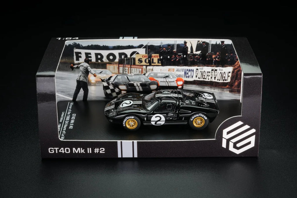 (Coming Soon) FG 1:64 GT40 Mk II #2 B/FG Black