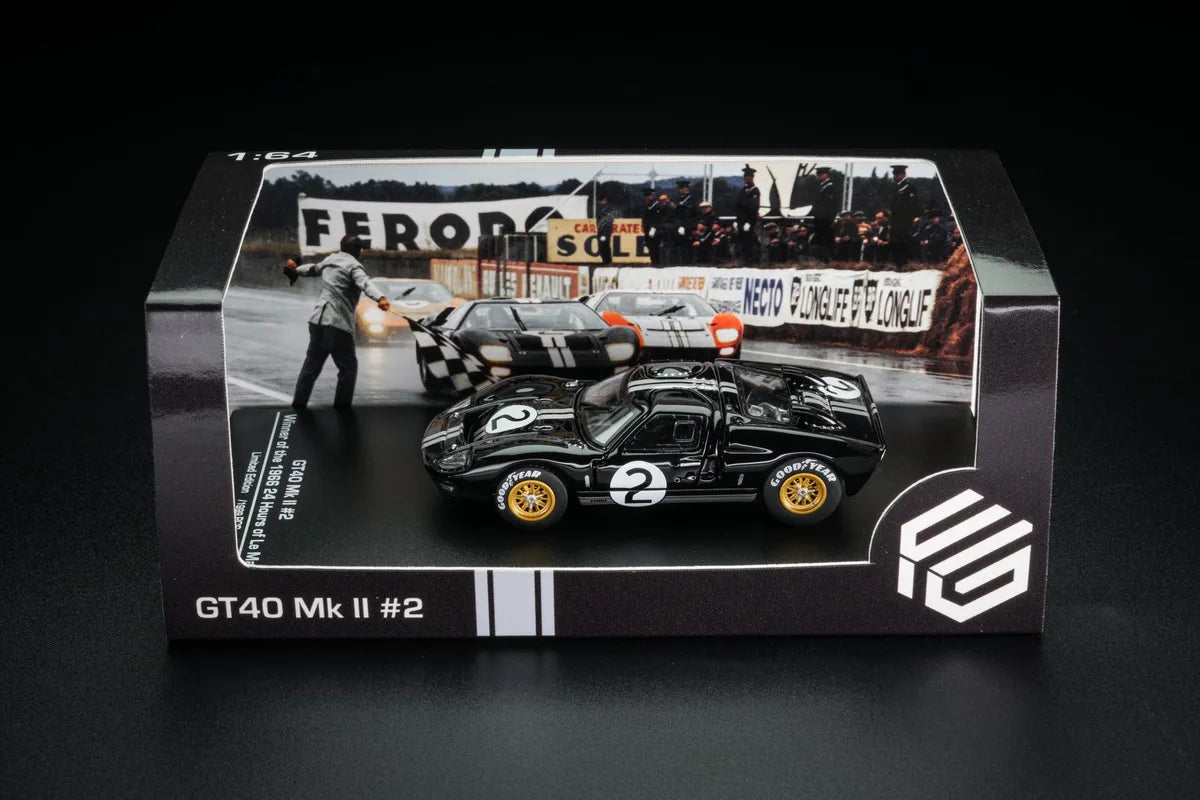 (Coming Soon) FG 1:64 GT40 Mk II #2 B/FG Black