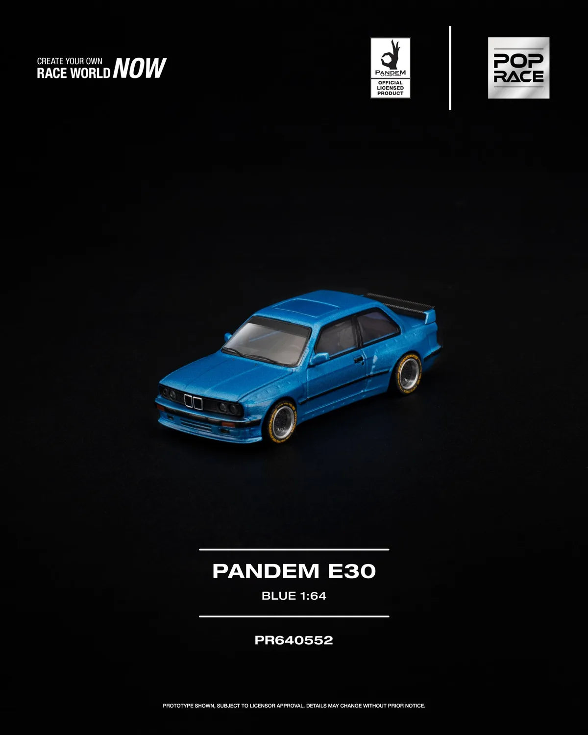 (Coming Soon) POPRACE 1:64 PANDEM E30 BLUE PR640-552