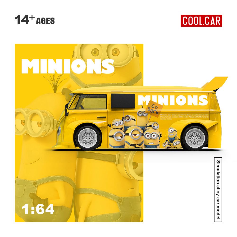 (Coming Soon) COOLCAR 1/64 VW T1 Pickup Minions Livery