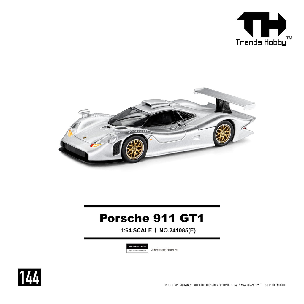 (Coming Soon) TRENDSHOBBY 1/64 Porsche 911 GT1 1998 - Sliver