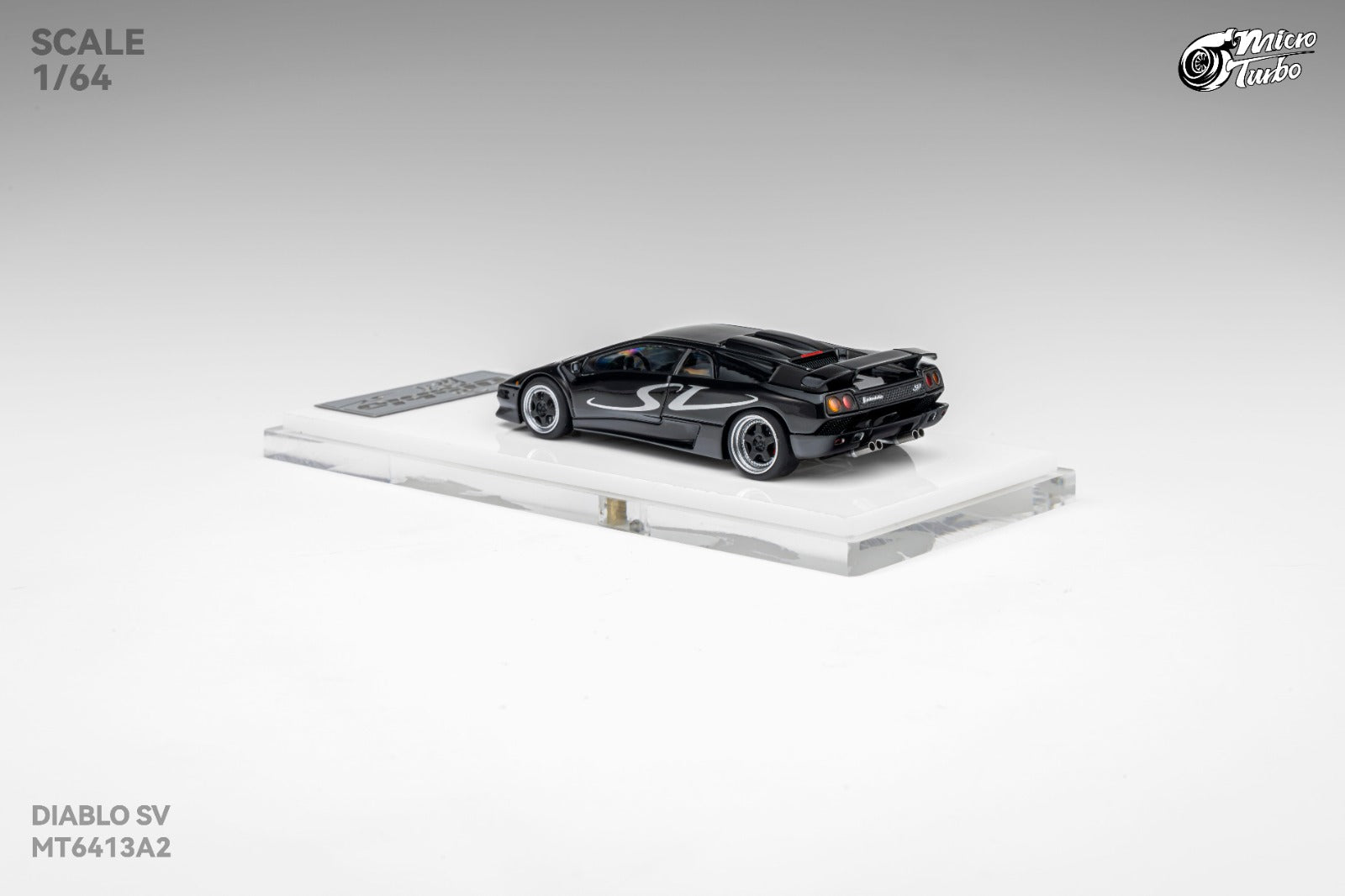 (Coming Soon) MICROTURBO 1/64 Lamborghini Diablo SV - Metallic Black