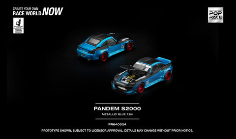 (Coming Soon) POPRACE 1:64 Pandem S2000 Metallic Blue